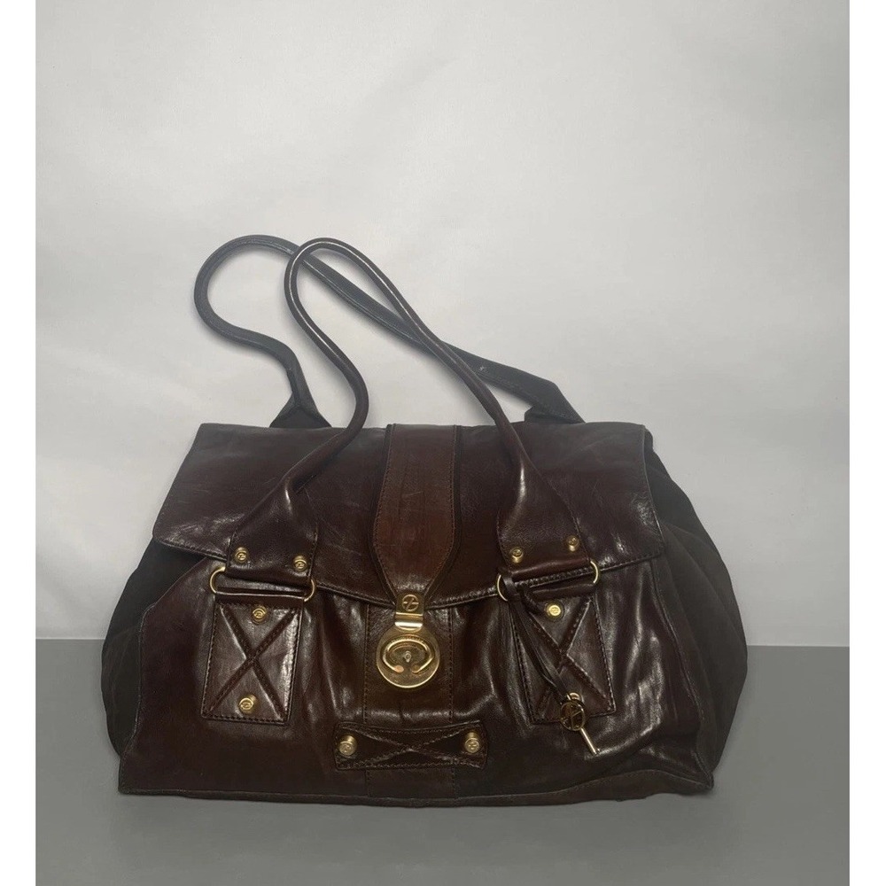 FRANCESCO BIASIA Large Leather Suede Handbag
